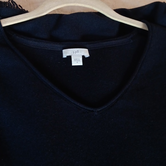 J.JillBlueFringe Tunic Sweater In Midnight - Picture 10 of 12